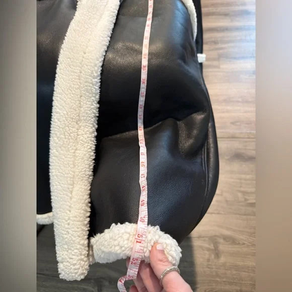 Longline Faux Leather Bonded
Aviator Coat - Picture 9 of 10